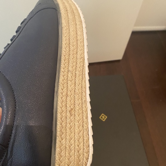 Halogen x Atlantic Pacific/ Navy Leather Platform Sneakers - Picture 6 of 7